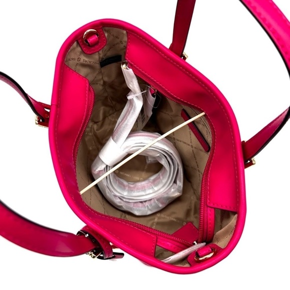 Michael Kors Jet Set Travel Extra-Small Top Zip Tote Bag Electric Pink (NWT) - Picture 7 of 10